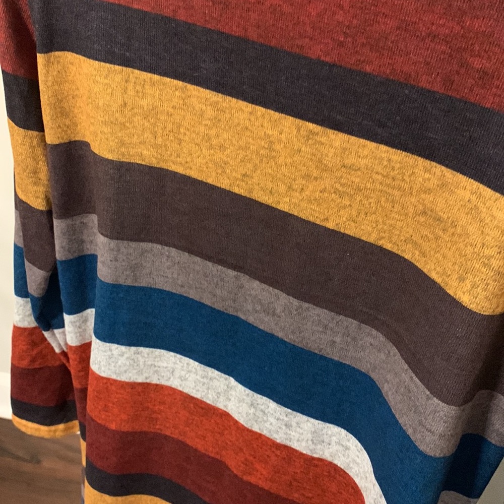 Striped Sweater Knit A-Line Dress Size L - Picture 5 of 8